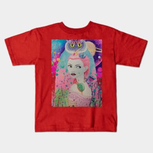 the girl with the snail Kids T-Shirt